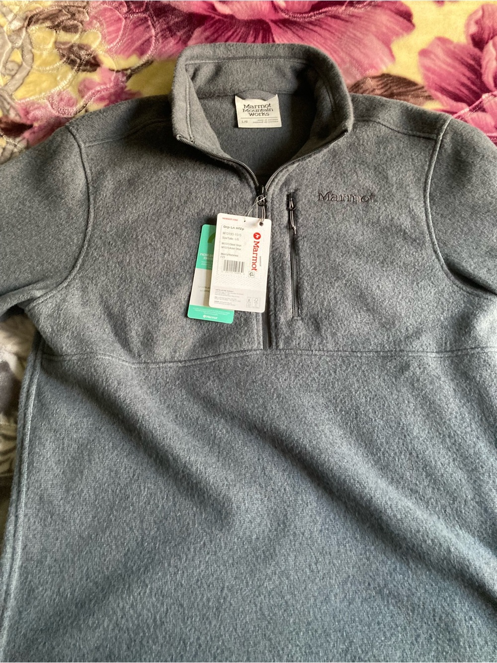 Marmot Dark Gray Quarter-Zip Fleece with Tag
